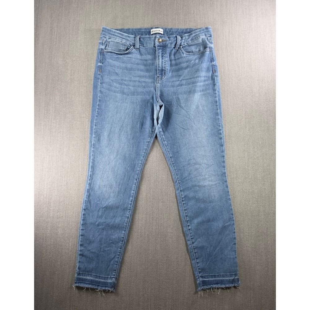 Studio Blue Skinny Jeans Women 32 Blue Light Wash Raw Hem S57036ONR
